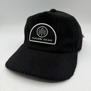 Flylow Gear Rolo Hat Cap Black Corduroy Unisex Strapback Adjustable NWT OSFM
